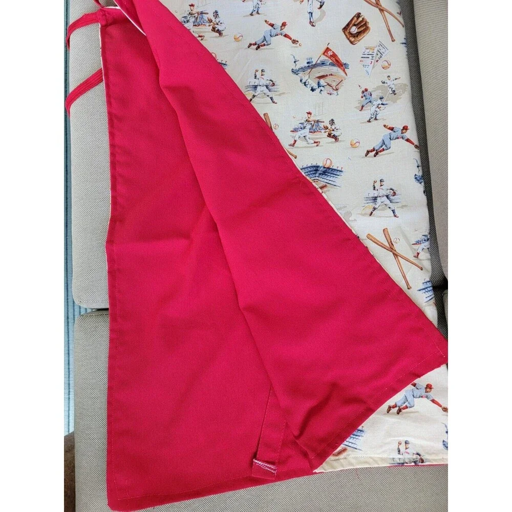 Handmade Vintage Baseball Themed Apron 35.5 x 30  New- FREE SHIPPING